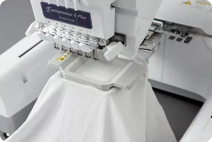 Round embroidery frame on polo shirt